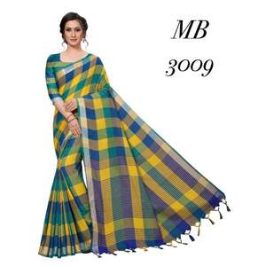 Saree en coton et soie vêtements indiens et pakistanais - Product Image 1