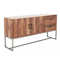 Aparador de Estilo Europeo con Estructura de Hierro Industrial |   Mueble de Almacenamiento Moderno y Minimalista para Sala de Estar |   Tamaños y Colores Personalizados |   AKKU