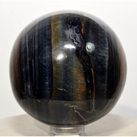 Sphère de cristal sculptée en agate œil de tigre bleue naturelle, pierre précieuse polie pour la décoration intérieure, vente en gros, approvisionnement personnalisé, collection de cadeaux