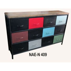 Industrial Farmhouse Eco-Friendly Iron Metal Modular <b>Sideboard</b> 5+ Drawers Compartments Durable Corner Cabinet Villa Living Room - Product Image 1
