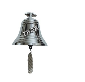 Campana de Barco de Latón Plateado de Estilo Clásico y Ecológico, Decoración Náutica para Colgar en la Pared, Diseño Moderno de 4 Pulgadas para la Entrada del Hogar - Product Image 3