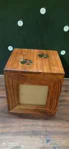 สี่เหลี่ยมผืนผ้ารูปไม้อุ้งเท้าสัตว์เลี้ยงแกะสลักสัตว์เลี้ยงฌาปนกิจศพ URN อุปกรณ์โดย Brassworld อินเดีย - Product Image 4