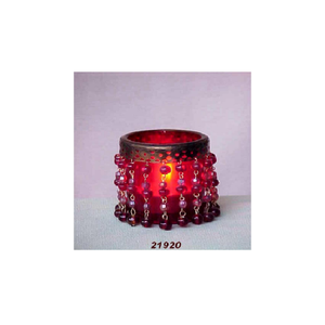 Stock luxe prix de gros très bon marché Votive en laiton et verre couleur rouge - Product Image 1