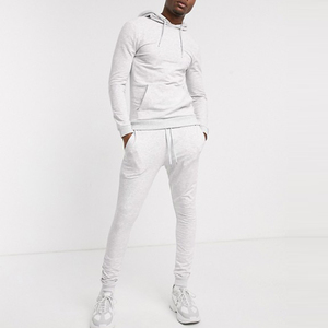 Wholesale Plain <b>Tracksuits</b> Latest Fashion <b>White</b> Slim Fit Sweat Suit For Men's - Product Image 4