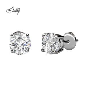 <span class=keywords><strong>Pendientes</strong></span> de tuerca y aro <span class=keywords><strong>pequeños</strong></span> mixtos de 5 días al por mayor adornados con cristales de <span class=keywords><strong>Swarovski</strong></span>, conjunto de joyería Daisini, regalo de cumpleaños - Product Image 3