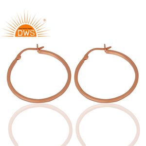 Fabrication de bijoux indiens en argent Sterling 18k, boucles d'oreilles en plaqué or Rose, argent massif, fermoirs - Product Image 2