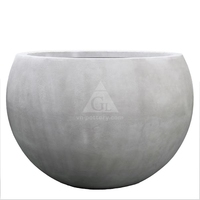 Pot Bunga GRC Bulat - Gaya Modern Ramah Lingkungan Ringan Multi-Warna Set 3 Pot Tanam Indoor/Outdoor Grosir Rumah & Taman