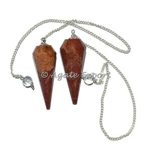 Red Jasper 12 Faceted Pendulums | Dowsing Pendulum Supplier - Product Image 1