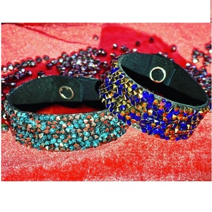 Latest Design Fashion Suede <b>Leather</b> <b>Bracelet</b> With Rock Crystal/ Rhinestone/Beaded Wholesale Manufacturer - Product Image 1
