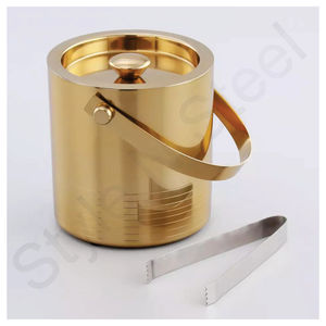 Cubetera de Doble Pared de Primera Calidad con Asa, Tapa y Pinzas para Hielo, Cubeteras de Acero Inoxidable con Color Personalizado - Product Image 1