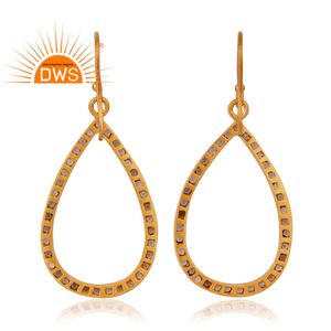 If me — boucles d'oreilles en Quartz fumé, pendentifs en forme de pierres précieuses, en or 18k, plaqué argent 925, fabrication de bijoux indiens - Product Image 2