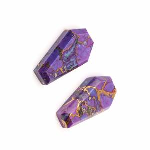 Alta calidad 12x22mm ataúd liso Flatback cabujón Mohave cobre púrpura turquesa piedra preciosa suelta para la fabricación de joyas directa - Product Image 3