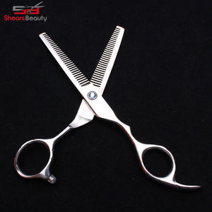 2024 meilleur prix cisailles beauté acier inoxydable ciseaux amincissants caoutchouc/acier poignée minceur beauté cheveux lame droite - Product Image 5