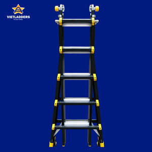 VIETLADDERS Échelles combinées en alliage d'aluminium à 6 marches, verrouillage manuel, utilisation hôtelière, capacité de 150 kg, échelle pliante avec garantie d'un an - Product Image 2