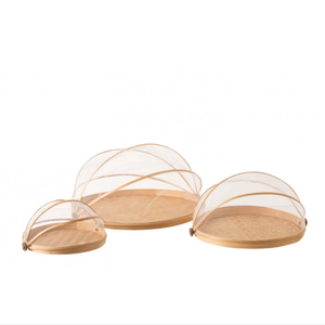 Bandeja redonda de bambú ecológica sostenible con asas Artículos para el hogar y vajilla de bambú hechos en Vietnam - Product Image 4