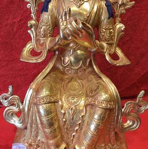 Figurine en laiton de bouddha Maitreya de 14 pouces Technique sculptée à la main - Product Image 3