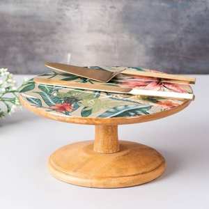 Diseño de forma de soporte de pastel impreso esmaltado de madera para calentadores de velas para fiestas de cumpleaños bodas hoteles eventos tradicionales - Product Image 3