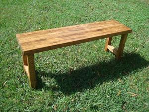 Banco de madera con acabado Natural estilo antiguo de madera maciza - Product Image 3