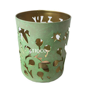 <b>Green</b> Flower Jali Iron Votive Latest & Unique Design Metal <b>Candle</b> Holder Attractive <b>Candle</b> Stand Event Tealight Holder - Product Image 1