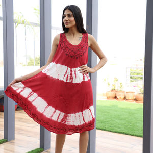 Robe à imprimé Floral brodée, vêtements de plage, longueur aux genoux, en rayonne, nouvelle collection 2022 - Product Image 1