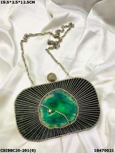 Craftstages International Designer Handmade Brass Mother of <b>Pearl</b> Evening <b>Clutch</b> <b>Bag</b> for Bridal Wedding Parties Ladies - Product Image 6