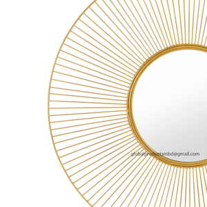 Luxury Gold Color Metal <b>Framed</b> Decorative Wall <b>Large</b> <b>Mirror</b> for Home Interior and Home Furnishing Wall <b>Mirror</b> - Product Image 2
