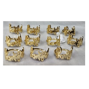 Tissu en métal en forme de feuille Vintage ronds de serviette maison hôtel restaurant ustensiles de cuisine article - Product Image 6