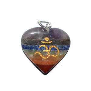 รับ onloine Chakra Bonded OM จี้หัวใจ: Chakra Bonded OM จี้หินแกะสลักสำหรับการรักษา - Product Image 1