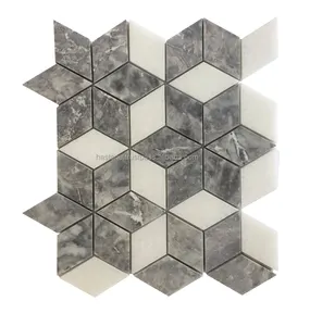 Premium Kwaliteit Grey 3D Cube Marmeren Steen Mozaïeken Vinyl Vloeren Steen Uit Vietnam Beste Leverancier