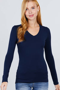 Camisetas de manga larga con cuello de pico para mujer, Camiseta básica activa de peso ligero, camisetas de manga larga con estampado personalizado - Product Image 5