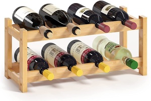 Estante moderno personalizado para vino, estante apilable de madera, soporte para botellas - Product Image 3