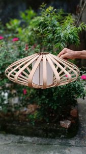 Lámpara colgante de mimbre hecha a mano, luz de bambú, nueva tendencia - Product Image 5