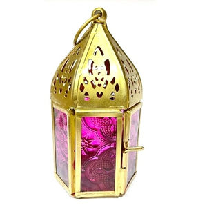 Linterna Hexagonal Marroquí de Metal Plateado, Soporte de Luz de Té, Logotipo de Color Personalizable para Casa de Boda DE LA Mejor Calidad - Product Image 1