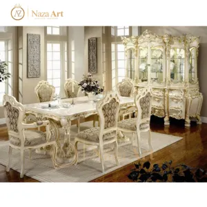 Классический обеденный стол, набор, 6 мест, французский обеденный стол и стулья, мебель для оптовой продажи, мебель для дома, антикварная деревянная