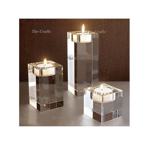 Ensemble de trois porte-bougie en acrylique de qualité supérieure, accessoires de décoration pour la maison et les mariages - Product Image 6