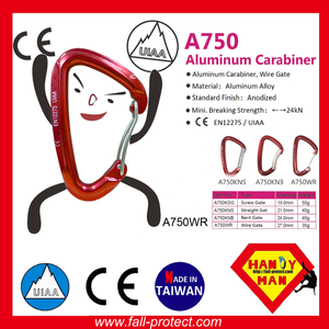 Hameçon d'escalade certifié CE UIAA, vente en gros, crochet pour porte de fil, mousqueton en aluminium - Product Image 3