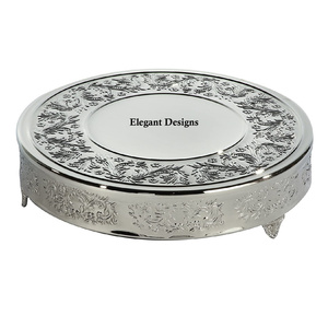 Ensemble de trois supports à gâteaux ronds, présentoirs à gâteaux uniques de styliste, décoratifs à la main, de forme ronde, vente en gros - Product Image 5