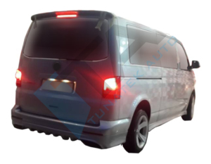 Double Exhaust Prime Painted Finish Transporter T5 T5.1 T6 <b>Rear</b> Bumper <b>Spoiler</b> Cover Body Kit - Product Image 4