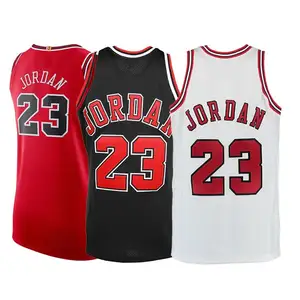 Venta al por mayor uniforme de baloncesto jordan-Camiseta de baloncesto bordada personalizada para hombre Bull #23 Jordan, uniformes
