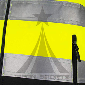 เสื้อแจ็คเก็ตสะท้อนแสงกันน้ำ,เสื้อเซฟตี้สีเหลืองเทปสะท้อนแสงดีไซน์ตามสั่ง - Product Image 3