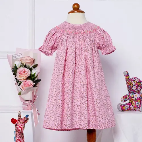 Summer Collection Cute Children Embroidered Kids Dresses from Vietnam