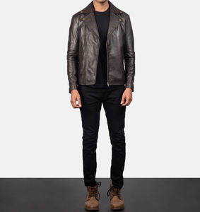 แจ็คเก็ตทางการแบบบางใส่ได้ทั้งชายและหญิง100% หนังวัวแท้คุณภาพดีที่สุดสไตล์บอมเบอร์ - Product Image 1