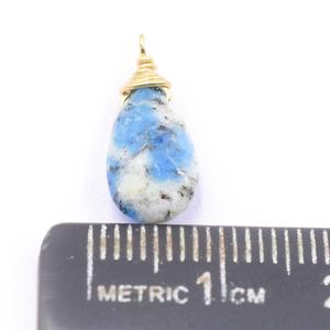 K2 Jasper 15-17mm Forma de pera Bisel de plata Colgante 14K/18K Chapado en oro con fianza - Product Image 2