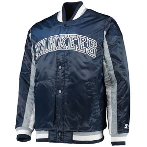 Veste de baseball en satin OEM Y2K avec coupe surdimensionnée et brillante broderie virale TikTok vente en gros de marque privée mode rapide pour l'hiver - Product Image 1