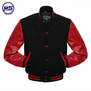 High Quality Best Selling Thick Wool Made Custom Blank Wholesale Letterman <b>Leather</b> Sleeve Varsity <b>Jackets</b> - Product Image 2