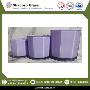 Fabrication hexagonale de verre de bougie de nouveau design de luxe en Inde au prix de gros en vrac - Product Image 3