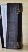 Diario de cuero genuino extra grande, cuaderno en relieve de seis piedras con papeles en blanco, diario para escribir, regalo del Día de la madre para ella