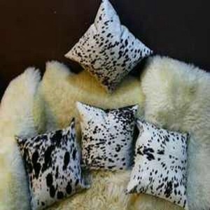 Coussin et taie d'oreiller en cuir véritable noir élégant décor à la maison de haute qualité - Product Image 5