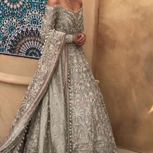 BEAUTIFUL--TRENDY--HEAVY--BRIDAL--FLOOR---LENGTH-vestido con cuentas de cristal embellecedoras, para boda, 2021 - Product Image 1