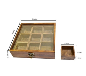 กล่องไม้เครื่องเทศ Sheesham กล่องใส่เครื่องเทศ Masala กล่องใส่เครื่องเทศ - Product Image 2